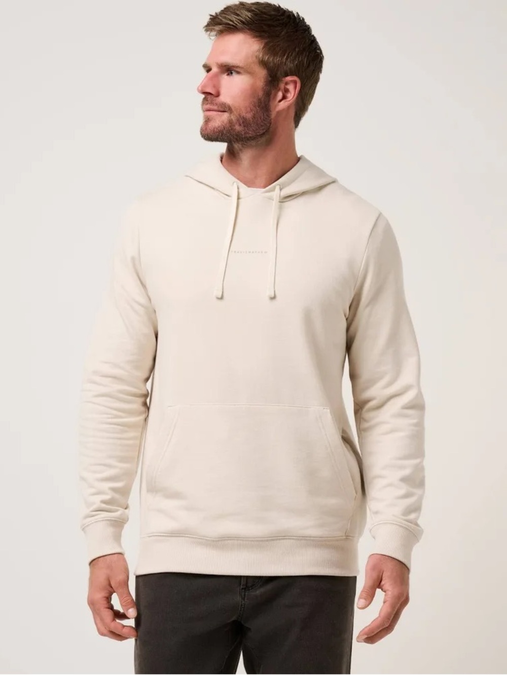 Travis Mathew Menβs M Coastal Cloud Hoodie Cream Cloud Fleece